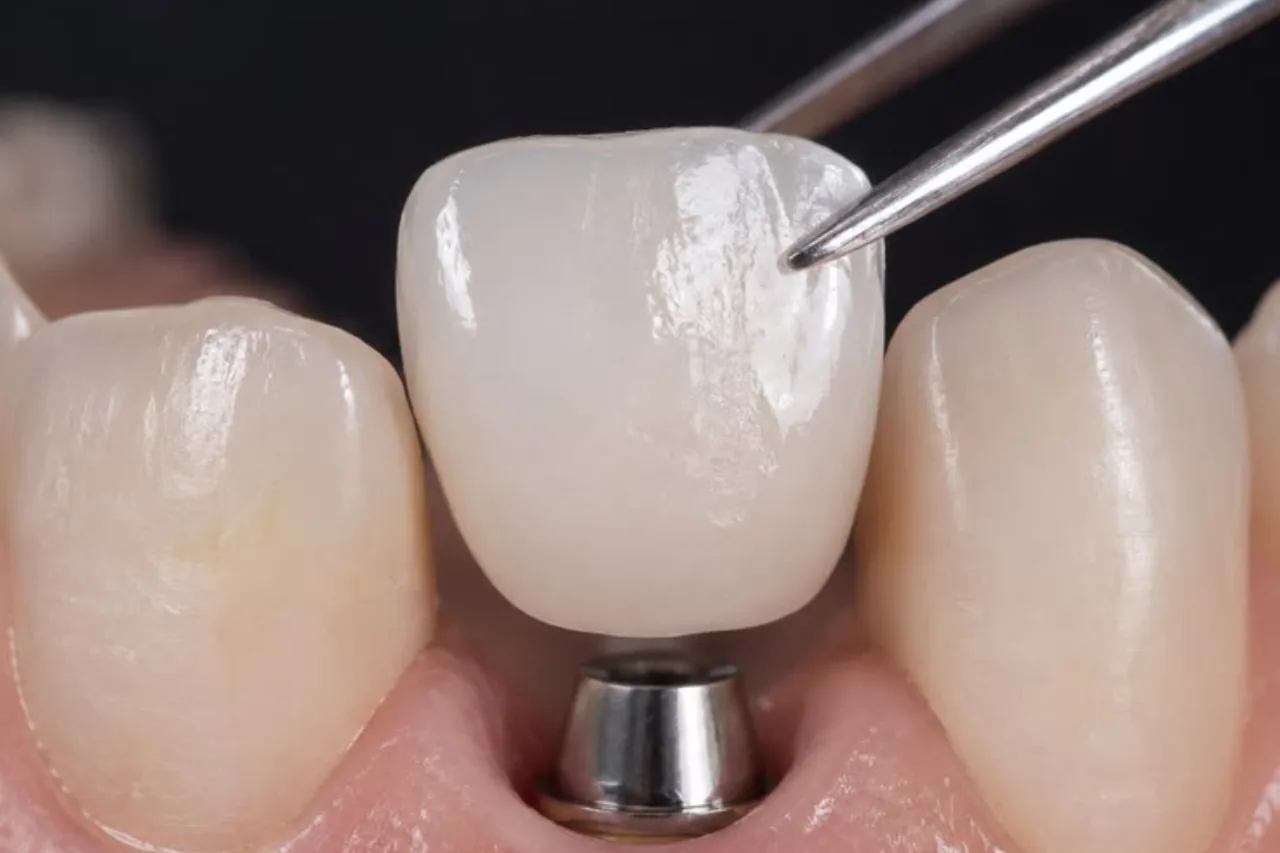 Pose d'une couronne sur implant dentaire à Agadir